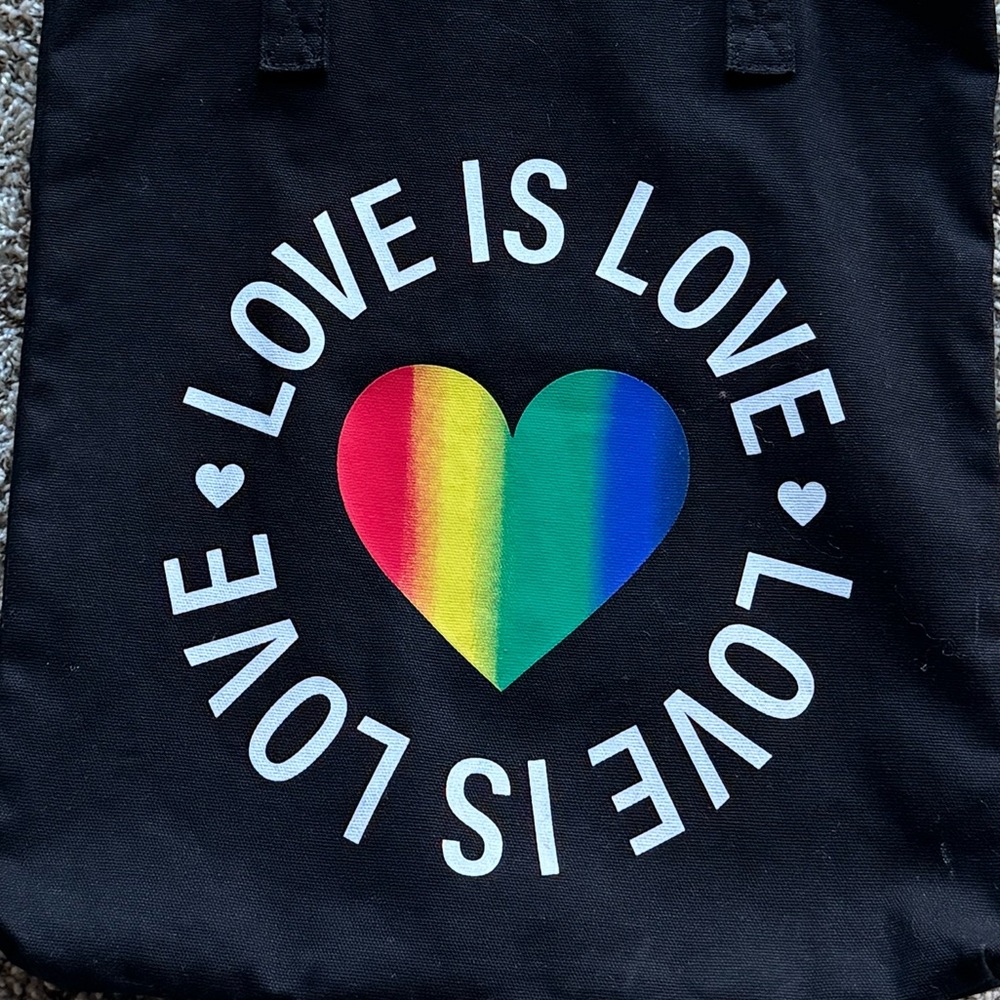 Love Is Love Black Tote Bag 🌈 ❤️